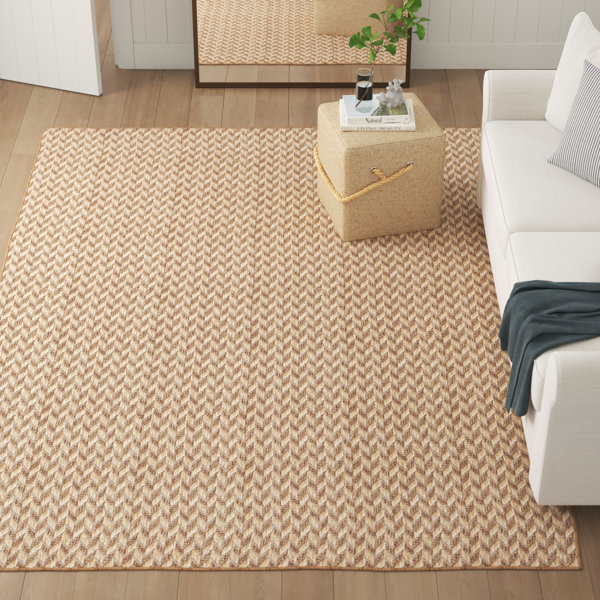Sand & Stable Malaya Chevron Indoor / Outdoor Area Rug in Beige